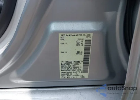 2015 Nissan Altima 2.5 Sl from USA, damaged, VIN 1N4AL3AP8FC595783
